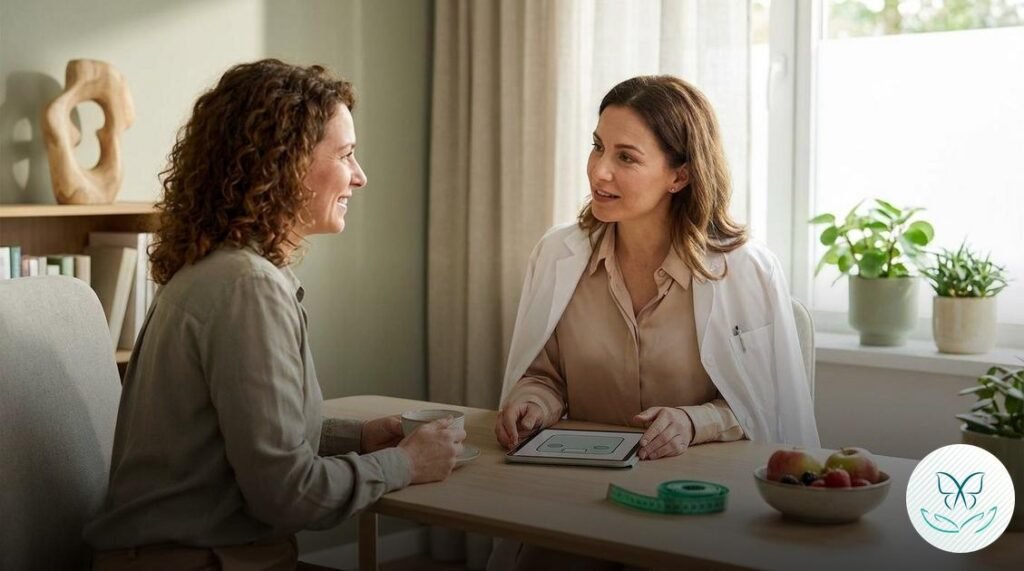 Dra. Sabryna Lucena Endocrinologista; endocrinologista em Brasília; Programa Escolha Certa; tratamento para obesidade baseado em evidências; emagrecimento saudável com acompanhamento; tratamento para menopausa e climatério; ajuste hormonal mulheres 40+; endocrinologista para tratamento de tireóide; reversão de gordura no fígado (esteatose); controle de pré-diabetes e colesterol; síndrome dos ovários policísticos - SOP; médica especialista em metabolismo; bioimpedância consulta Brasília; tratamento ético para perda de peso; equipe multidisciplinar para emagrecimento; acompanhamento médico para obesidade crônica;