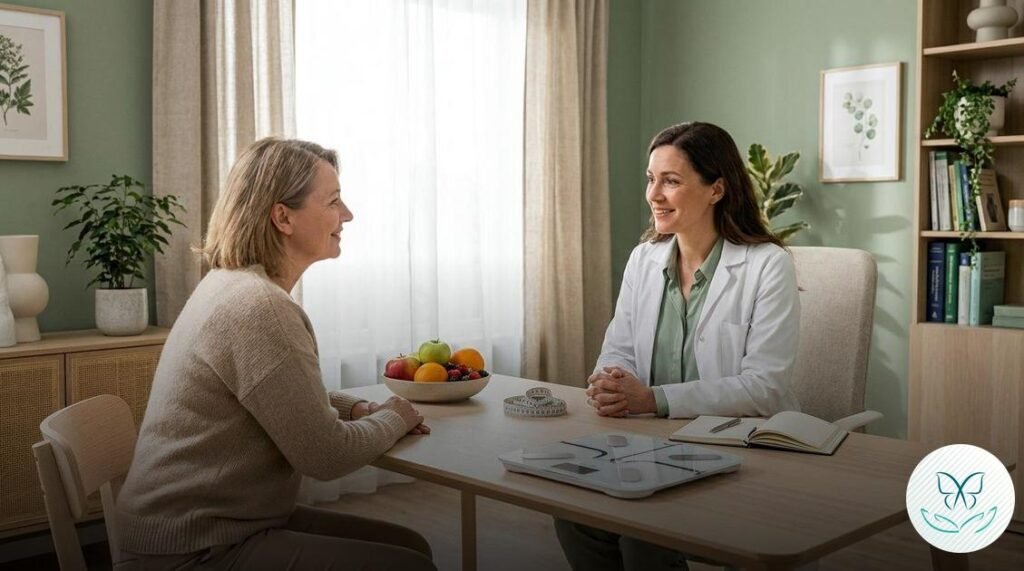 Dra. Sabryna Lucena Endocrinologista; endocrinologista em Brasília; Programa Escolha Certa; tratamento para obesidade baseado em evidências; emagrecimento saudável com acompanhamento; tratamento para menopausa e climatério; ajuste hormonal mulheres 40+; endocrinologista para tratamento de tireóide; reversão de gordura no fígado (esteatose); controle de pré-diabetes e colesterol; síndrome dos ovários policísticos - SOP; médica especialista em metabolismo; bioimpedância consulta Brasília; tratamento ético para perda de peso; equipe multidisciplinar para emagrecimento; acompanhamento médico para obesidade crônica;